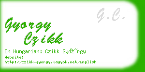 gyorgy czikk business card